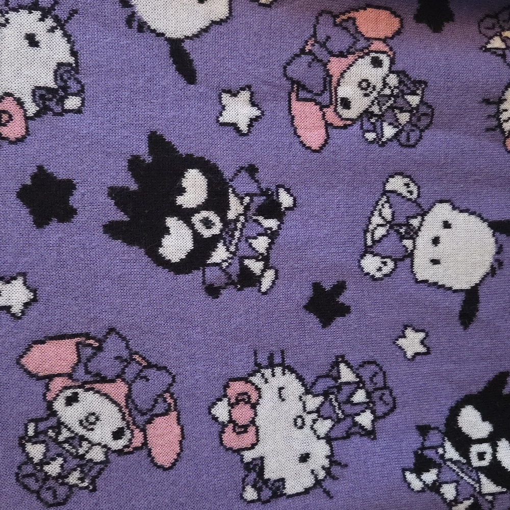 Hello Kitty And Friends Magic Card Hooded Open Knit Cardigan Size Large - Picture 4 of 5